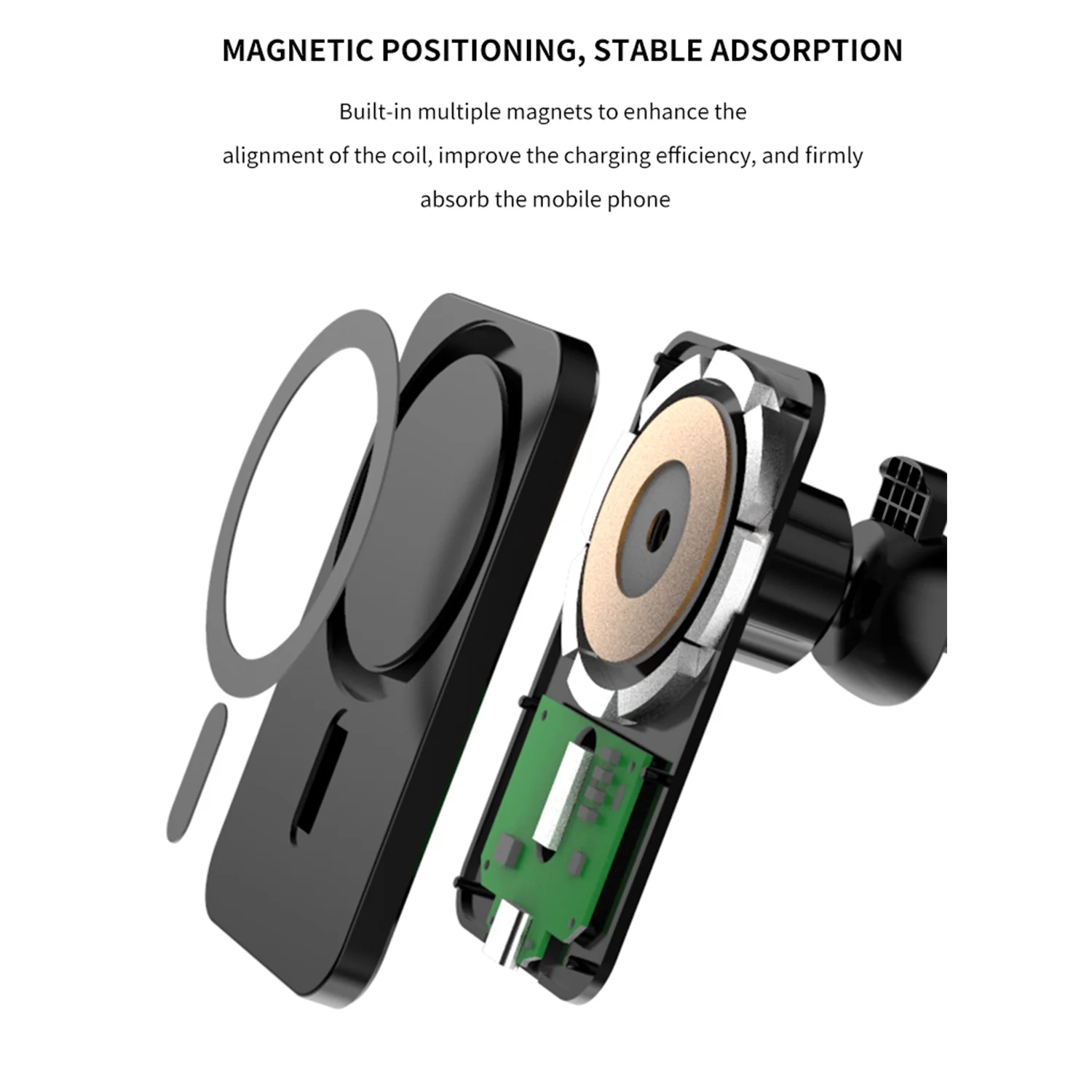 SkyAuks Magsafe Magnetic Car Wireless Charger, Mobile Holder for iPhone 14/13 Pro/Pro Max (White)