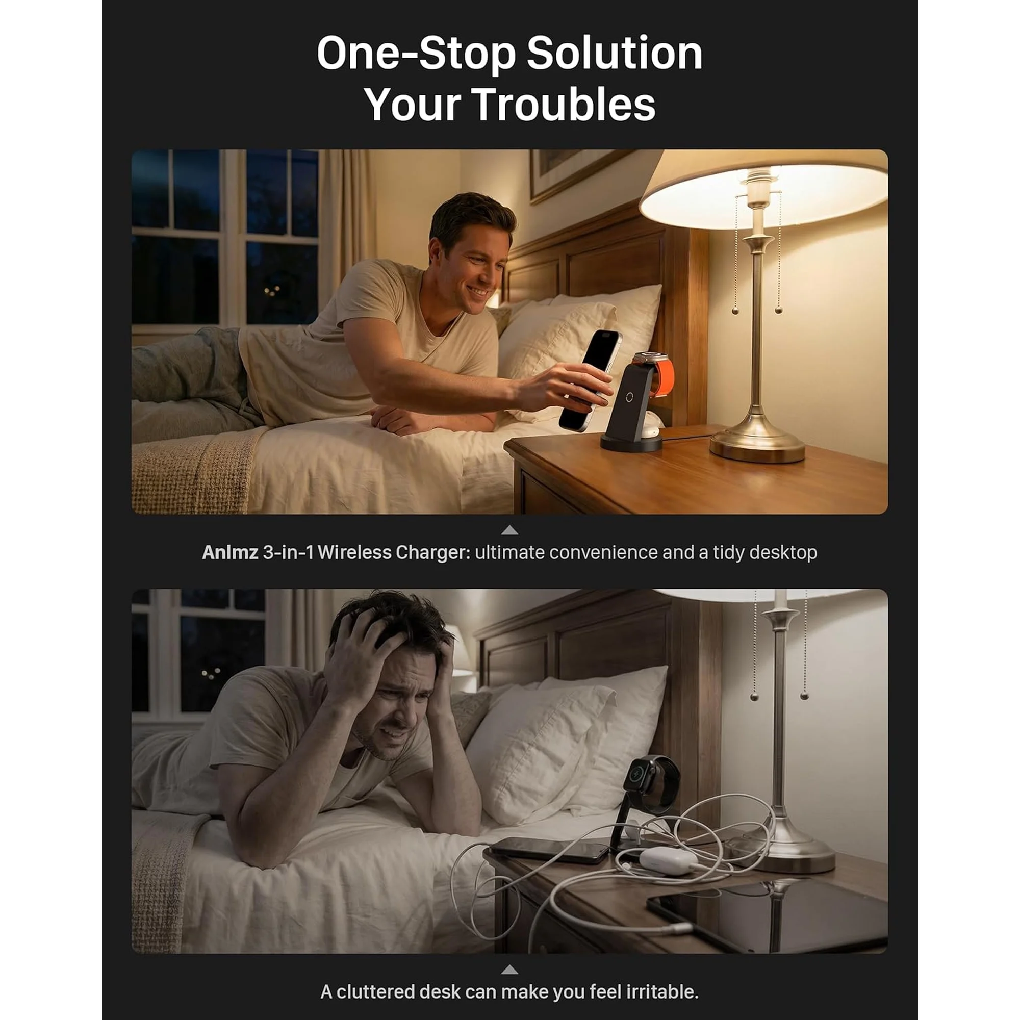 18W Wireless Charger - ETEPEHI 3 in 1 Charging Station Compatible with iPhone 17 16e 16 15 14 13 12 11 X Pro Max - Fast Charging Dock Compatible for Apple Watch & AirPods 4 3 Pro