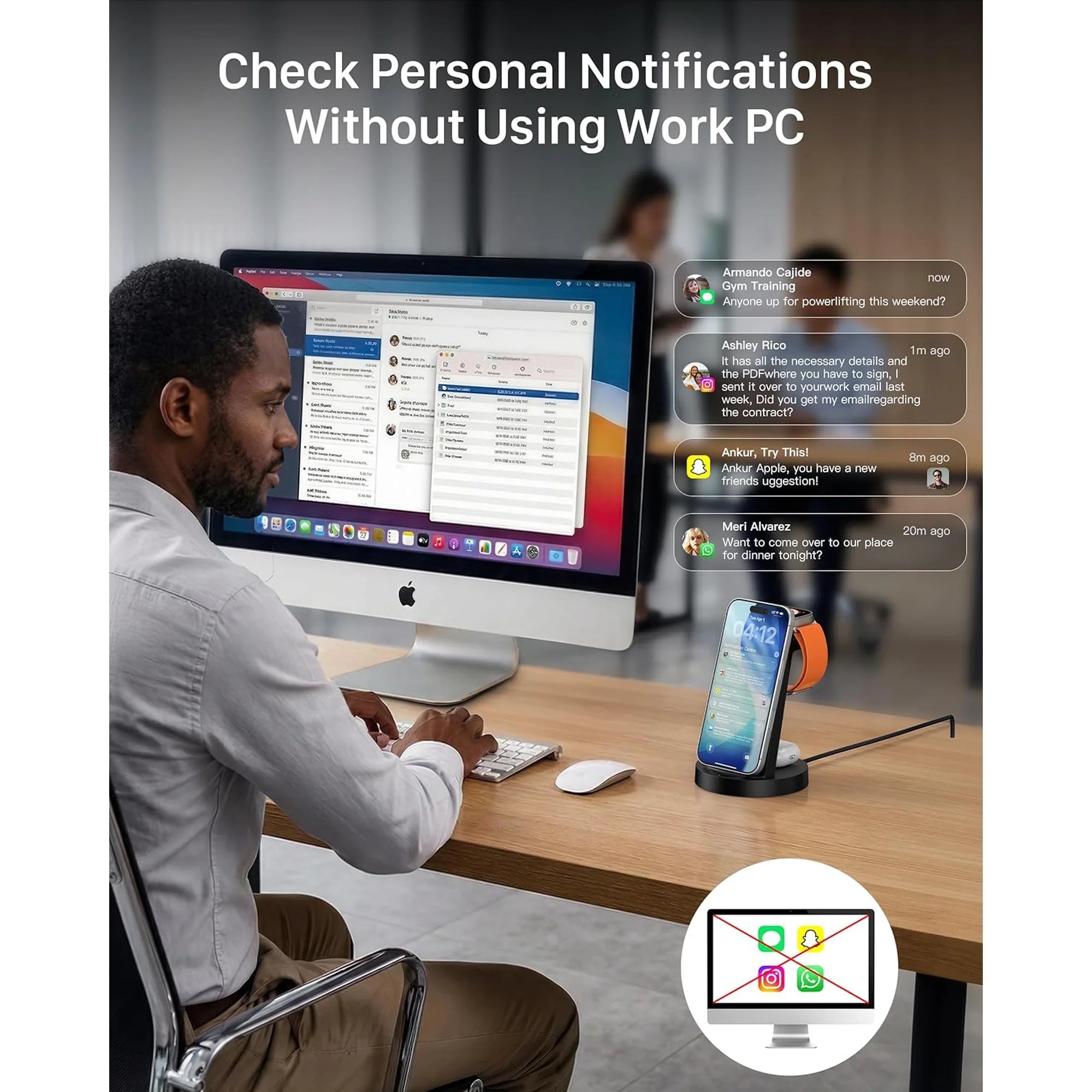 18W Wireless Charger - ETEPEHI 3 in 1 Charging Station Compatible with iPhone 17 16e 16 15 14 13 12 11 X Pro Max - Fast Charging Dock Compatible for Apple Watch & AirPods 4 3 Pro