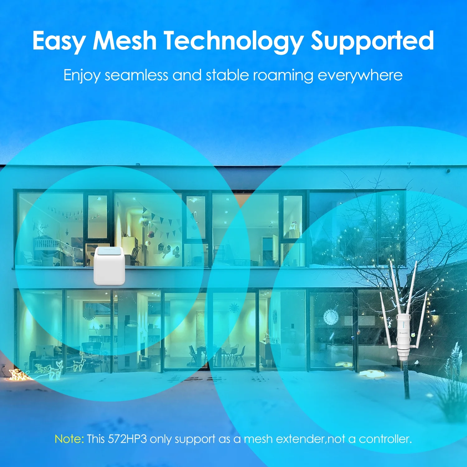 AC1200 Wifi Router, Dual Band 1200Mbps Weatherproof Wireless Router with PoE Signal Booster for Home